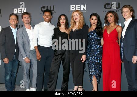 LOS ANGELES - AUG 4:  Scott Wolf, Riley Smith, Tunji Kasim, Maddison Jaizani, Kennedy McMann, Leah Lewis, Alvina August, Alex Saxon at the CW's Summer TCA All-Star Party at the Beverly Hilton Hotel on August 4, 2019 in Beverly Hills, CA Stock Photo