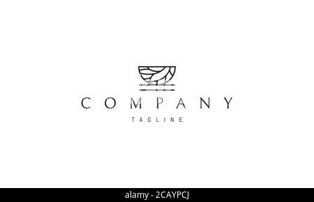 Vector logo on which the abstract image of a bird's nest in a linear style. Stock Vector