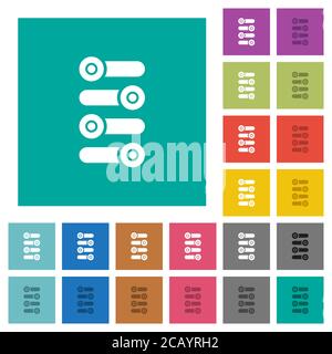 Fine tune multi colored flat icons on plain square backgrounds. Included white and darker icon variations for hover or active effects. Stock Vector
