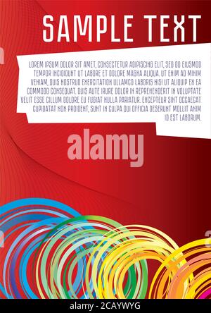 Beautiful fantastic background for infographics, abstract background of red color for information, presentations, posters, colored rings and lines Stock Vector