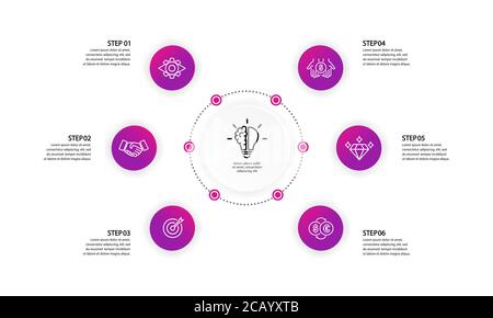 Infographic design template. Marketing icons can be used for workflow layout, diagram, annual report, web design. Business concept. Vector on isolated Stock Vector