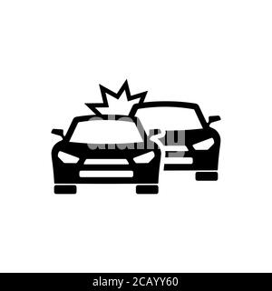 Car crash icon. Accident automobile symbol. Vector on isolated white background. EPS 10 Stock Vector