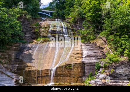 Shequaga Falls, Finger Lakes New York, also known as Montour Falls Stock Photo