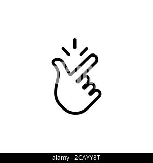 Snap of fingers line icon. Vector on isolated white background. EPS 10. Stock Vector