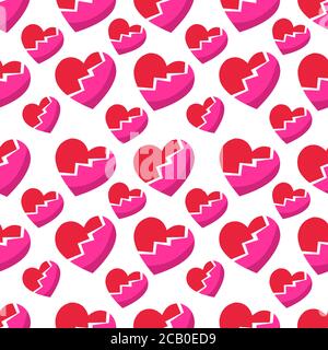 broken heart symbol seamless pattern vector illustration background Stock Vector