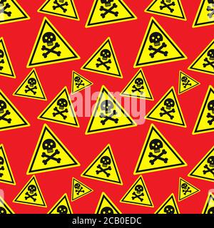 danger sign seamless pattern vector illustration background Stock Vector