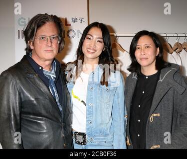 LOS ANGELES - FEB 18:  John Frierson, Yizhou, Kim Yutani at the Global Intuition Campaign Launch hosted by Yizhou at Fred Segal Sunset on February 18, 2019 in West Hollywood, CA Stock Photo