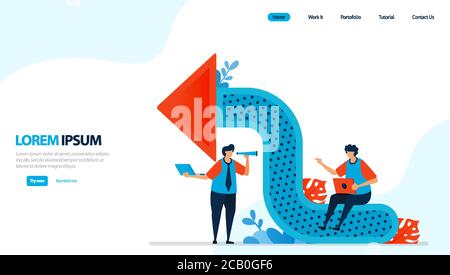 illustration for arrow icon. right upload and download shape. next and previous for navigation. up and down direction. designed for landing page, temp Stock Vector