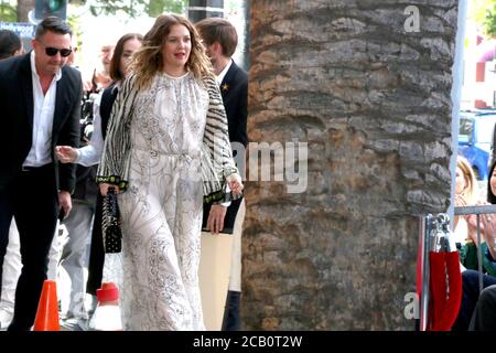 LOS ANGELES - MAY 1:  Drew Barrymore at the Lucy Liu Star Ceremony on the Hollywood Walk of Fame on May 1, 2019 in Los Angeles, CA Stock Photo