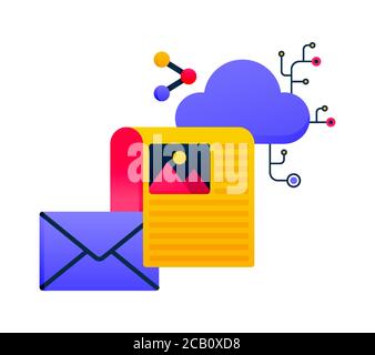 Network logos design for cloud database server services, email sharing and send documents. Logos can also be used for business, icon design, and graph Stock Vector
