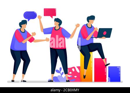 People chat with each other, casual conversation and say hello when they go back to work. Illustrations can be used for websites, web pages, landing p Stock Vector