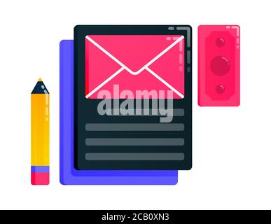 Logos for writing , edit, send and using an email, finding target. Logos can also be used for business, icon design, and graphic elements Stock Vector
