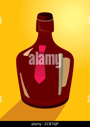 Wine background vector. Bottles characters similar to people. Design for wine. Template for drink card. Suitable for Poster. Party Design Menu. Stock Vector