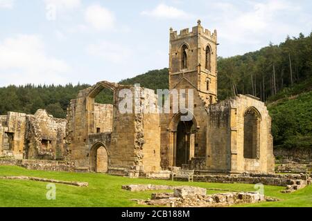 The ruins of the church of Mount Grace Priory, East Harlsey, North Yorkshire, England, UK Stock Photo