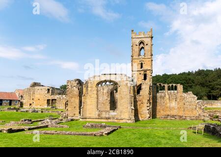 The ruins of the church of Mount Grace Priory, East Harlsey, North Yorkshire, England, UK Stock Photo