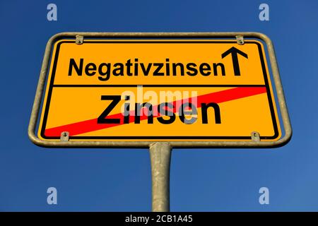PHOTOMONTAGE, symbolic image negative interest, penalty interest, Germany Stock Photo