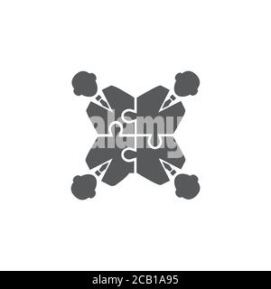 Teamwork icon on white background Stock Vector