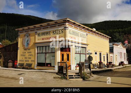 Klondike Kates Restaurant, historic building, Dawson City, Yukon Territory, Canada Stock Photo