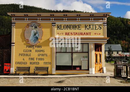 Klondike Kates Restaurant, historic building, Dawson City, Yukon Territory, Canada Stock Photo