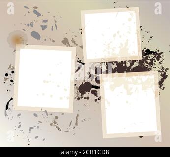 Grungy empty picture frame, photgraph print concept, vector, free space for pics Stock Photo