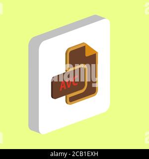 AVC document Simple vector icon. Illustration symbol design template for web mobile UI element. Perfect color isometric pictogram on 3d white square. Stock Vector