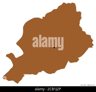 Shape of Khost, province of Afghanistan, with its capital isolated on white background. Composition of patterned textures. 3D rendering Stock Photo