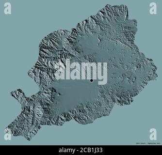 Shape Of Khost Province Of Afghanistan With Its Capital Isolated On A Solid Color Background Colored Elevation Map 3d Rendering 2cb1j33 