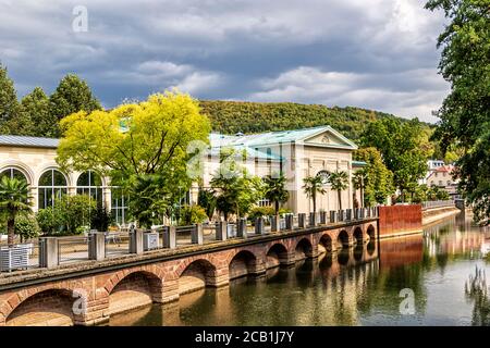 Picturesque famous spa town in Bavaria on the banks of the river Saale - Bad Kissingen, Germany Stock Photo