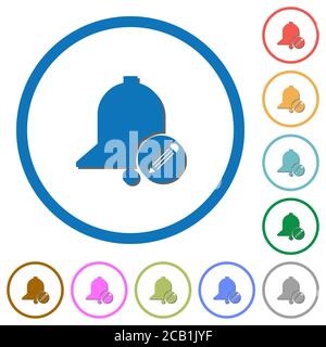Edit reminder flat color vector icons with shadows in round outlines on white background Stock Vector