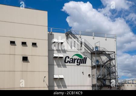 Wroclaw, Poland-July 2020: Cargill logo on the factory building For ...