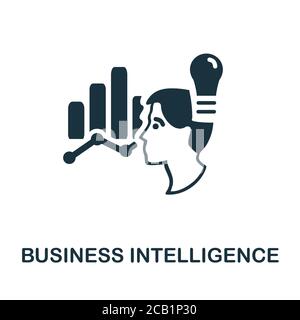 Business Intelligence icon. Monochrome simple Business Intelligence icon for templates, web design and infographics Stock Vector