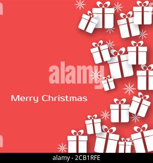 Christmas greeting card with gift boxes Stock Vector