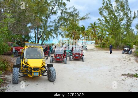 ELEUTHERA, BAHAMAS - MARCH 21, 2017 : Buggy car off road tour across Eleuthera island. Stock Photo