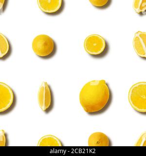 seamless lemon pattern isolated on white background Stock Photo