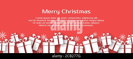 Christmas banner with gift boxes Stock Vector