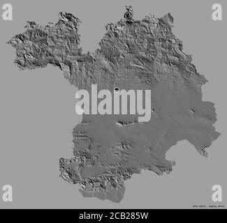 Shape of Sétif, province of Algeria, with its capital isolated on a solid color background. Bilevel elevation map. 3D rendering Stock Photo