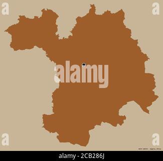 Shape of Sétif, province of Algeria, with its capital isolated on a solid color background. Composition of patterned textures. 3D rendering Stock Photo