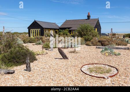 Prospect Cottage and Garden, Dungeness, home of the late Derek Jarman artist and film director, Kent, England, UK, GB Stock Photo