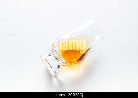 whiskey glass on white background Stock Photo