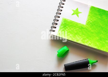 flag of Esperanto and place for text on white background Stock Photo