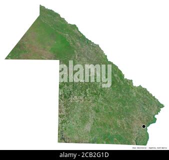 Shape of Chaco province of Argentina and its capital. Distance