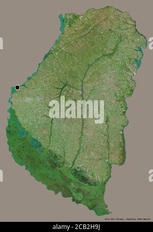 Entre Rios, province of Argentina. Solid color shape. Locations and ...