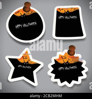 Halloween Tags, Labels or Speech Bubbles Collection Stock Vector