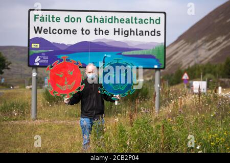 Highland Region Border Pass Of Drumochter Scotland Uk 10 August 2020 Pictured Sean Clerkin Of Action