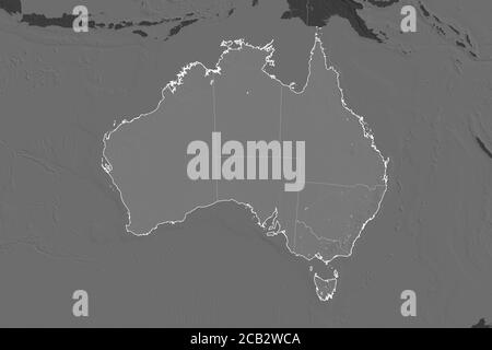 Shape of Australia separated by the desaturation of neighboring areas ...