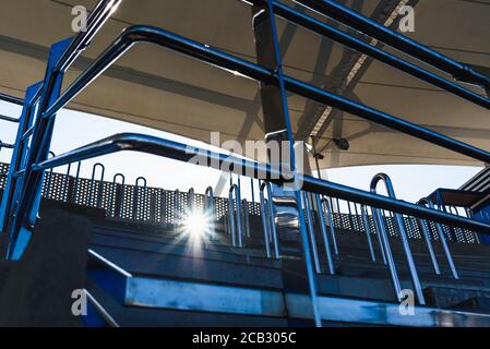 Bleachers of a modern outdoor amphitheater. Stock Photo