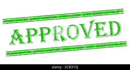 Green APPROVED  Stamp rubber illustration Stock Photo