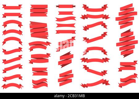 vector set of ribbons on white Stock Vector