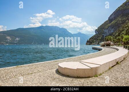 Promenade of lake Garda,  Italy, stock photo with no people Stock Photo