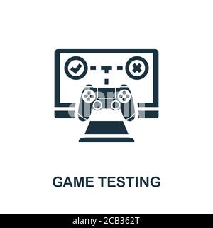 Game Testing icon. Simple element from game development collection. Filled Game Testing icon for templates, infographics and more Stock Vector